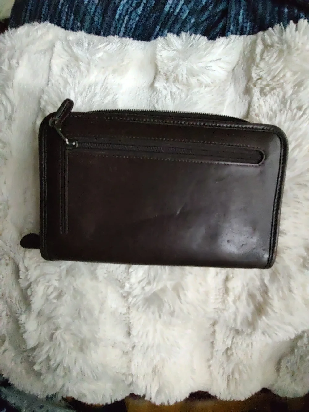 Coach leather zip